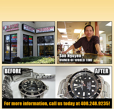 The store with owner and before and after of watch